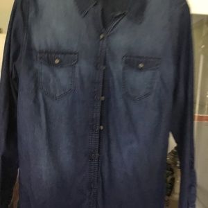 Faded Glory blue Jean shirt medium